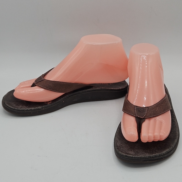 Chaco lowdown brown leather flipflop  size 6 - Picture 15 of 16